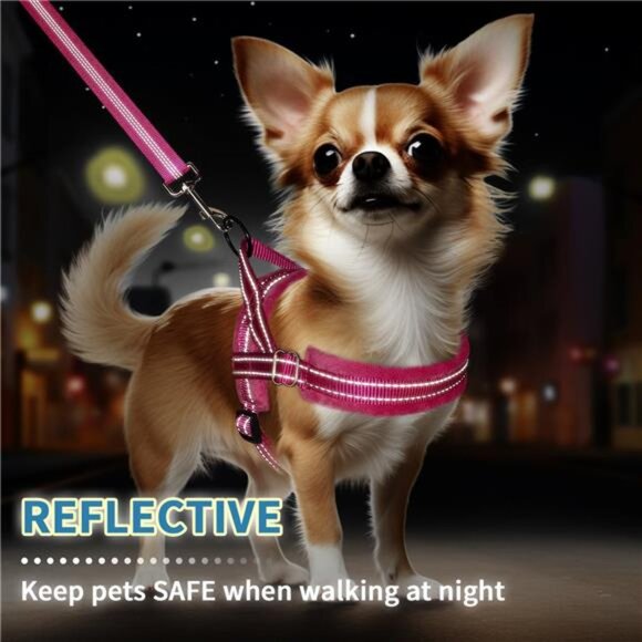 No Pull Small Dog Harness and Leash Set, Puppy Soft Vest Harness Neck & Chest - Picture 5 of 7